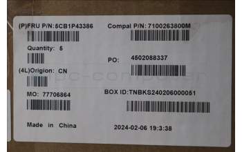 Lenovo 5CB1P43386 COVER UpperCaseASM_EURO ENG C 83DX BLWH