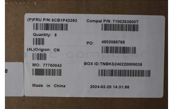 Lenovo 5CB1P43393 COVER Upper Case ASM_UKE C 83DX BLWH