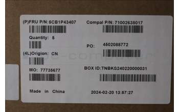 Lenovo 5CB1P43407 COVER Upper Case ASM_SLV C 83DX BLWH