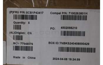 Lenovo 5CB1P43417 C-Cover with keyboard, US English Euro, RGB Backlight, US