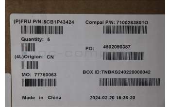 Lenovo 5CB1P43424 COVER Upper Case ASM_UKE C 83DX RGB