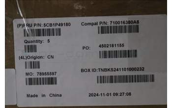 Lenovo 5CB1P49180 C-Cover with keyboard, Portuguese, Abyss Blue, Backlight, FingerPrint, UK