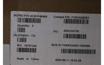 Lenovo 5CB1P49460 C-Cover with keyboard, Portuguese, Cloud Grey, Non_Backlight, FingerPrint