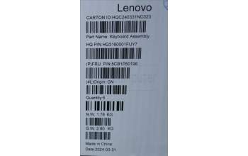 Lenovo 5CB1P50196 COVER Upper Case ASM KOR H83E2 TT PST