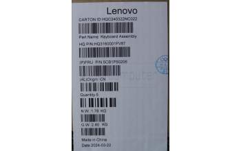 Lenovo 5CB1P50206 COVER Upper Case ASM TUR H83E2 TT PST