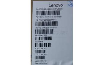 Lenovo 5CB1P50272 C-Cover with keyboard, Portuguese, Luna Grey, Puresight Logo, UK