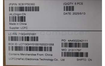 Lenovo 5CB1P50360 COVER FRU COVER MT062_C_COVER_WLAN_ASSY