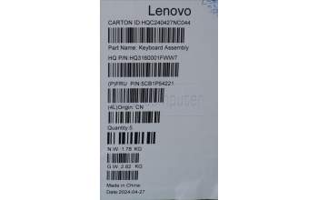 Lenovo 5CB1P54221 COVER UpperCaseASM UKE H83E2 LG PST DIS