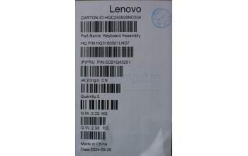 Lenovo 5CB1Q43251 C-Cover with keyboard, US English Euro, Luna Grey, Fingerprint, US