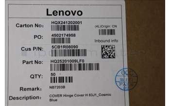 Lenovo 5CB1R08090 COVER Hinge Cover H 83J1_Cosmic Blue