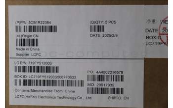 Lenovo 5CB1R22364 C-Cover with keyboard, French, Luna Grey, Non-Backlight, US