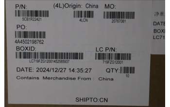 Lenovo 5CB1R22421 Hinge CAP, 83K2, Luna Grey