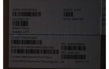 Lenovo 5CB1R27812 C-Cover with keyboard, Belgian, Luna Grey, Backlight, UK