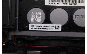 Lenovo 5CB1R61139 C-Cover with keyboard, Hebrew, Luna Grey, UMA, US