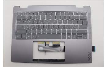 Lenovo 5CB1R61257 C-Cover with keyboard, Hebrew, Luna Grey, Non-FingerPrint, Puresight Logo, US