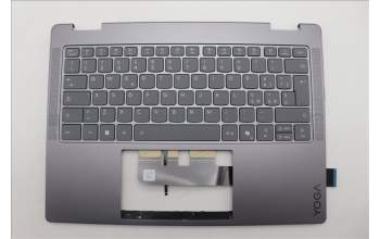 Lenovo 5CB1R61549 C-Cover with keyboard, Italian, Luna Grey, Non-FingerPrint, Non-Puresight Logo, UK