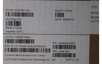 Lenovo 5CB1R61709 C-Cover with keyboard, German, Cosmic Blue, Puresight Logo, Screw, UK