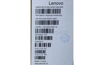Lenovo 5CB1R99719 C-Cover with keyboard, UK English, Seashell, FingerPrint, Puresight Logo, UK