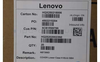 Lenovo 5CB1R99799 Lower Case, 83JU, Seashell