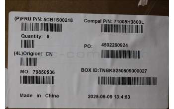 Lenovo 5CB1S00218 C-Cover with keyboard, UK English, Tidal Teal, Puresight Logo, UK