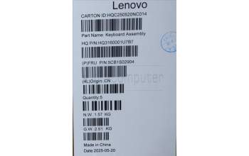 Lenovo 5CB1S02904 C-Cover with keyboard, Spanish, Cosmic Blue, Non-FingerPrint, UK