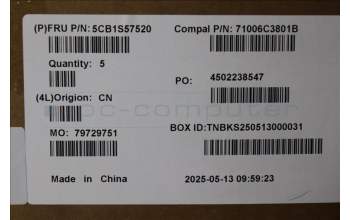 Lenovo 5CB1S57520 C-Cover with keyboard, German, White Backlight