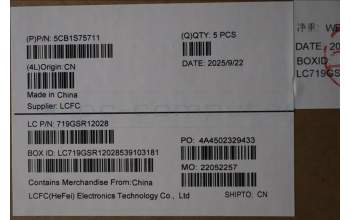 Lenovo 5CB1S75711 C-Cover with keyboard, French, Eclipse Black, RGB Backlight, Anodizing Sandblasting, US