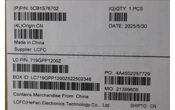 Lenovo 5CB1S76702 COVER Upper Case ASM_SPA L 83F3EB BL WH