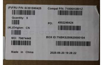 Lenovo 5CB1S90425 C-Cover with keyboard, French, Luna Grey, RGB Backlight, US