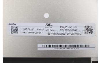 Lenovo 5D10X01020 DISPLAY FRU IN N133GCA-GQ1 QHDI AG S NB