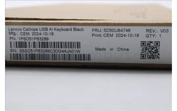 Lenovo 5D50U84746 AI Keyboard External,USB,Turkish 179,Black