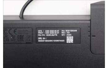 Lenovo 5D50U84778 AI Keyboard External, USB, French, Black