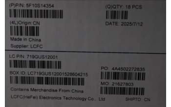 Lenovo 5F10S14354 FAN FAN L 21TR R+L