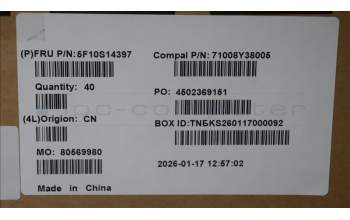 Lenovo 5F10S14397 FAN Thermal module w/Fan C 83SG FCN R78C