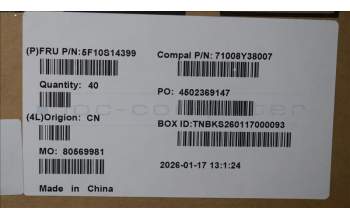 Lenovo 5F10S14399 FAN Thermal module w/Fan C83SG FCN R910C