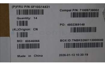 Lenovo 5F10S14431 FAN Thermal module w/Fan C 83Q6 8C FCN