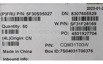 Lenovo 5F30S95027 FINGER_PRT FP BD W 82XX SB