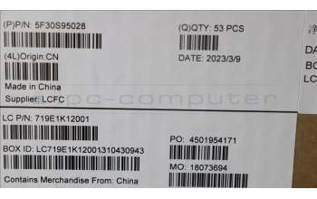 Lenovo 5F30S95028 FINGER_PRT FP BD L 82XR