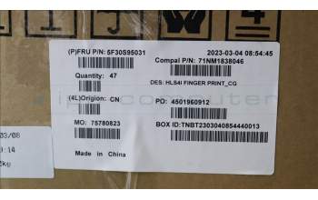 Lenovo 5F30S95031 FINGER_PRT FP C 82XD CG