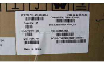 Lenovo 5F30S95034 FINGER_PRT FP C 82XF AB