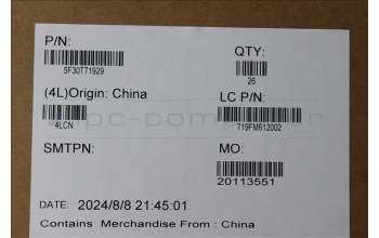 Lenovo 5F30T71929 FINGER_PRT FP BD L 83GU FP w/BRK GREY