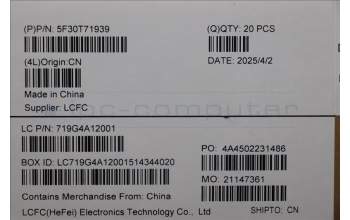 Lenovo 5F30T71939 FINGER_PRT FINGER_PRT L 83L6