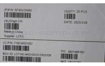 Lenovo 5F30V25980 FINGER_PRT FRU FPR Round FoP BLK PTC- PT