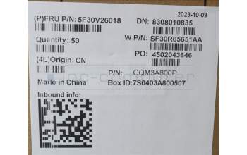 Lenovo 5F30V26018 FINGER_PRT FRU FPR MoC BK R FoP GX-OMS