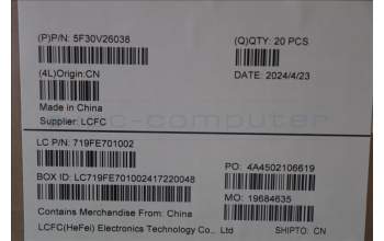 Lenovo 5F30V26038 FINGER_PRT FRU FPR CS24 LG R_FoP GX-OMS