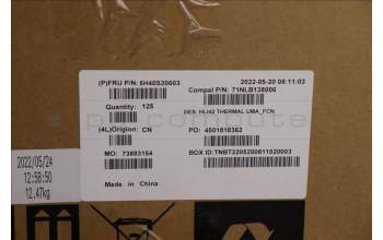 Lenovo 5H40S20603 HEATSINK Heatsink C 82SH UMA_FCN