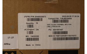 Lenovo 5H40S20673 HEATSINK Heatsink C 21DH UMA FCN