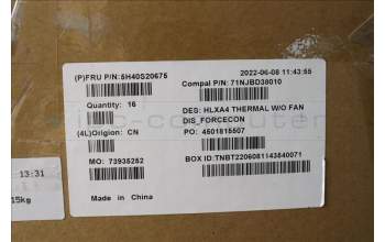 Lenovo 5H40S20675 HEATSINK Heatsink C 21DH DIS FCN