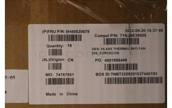 Lenovo 5H40S20679 HEATSINK Heatsink C 21DJ DIS FCN