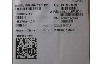 Lenovo 5H40S21135 HEATSINK Heatsink W 21MV KIPO RMB